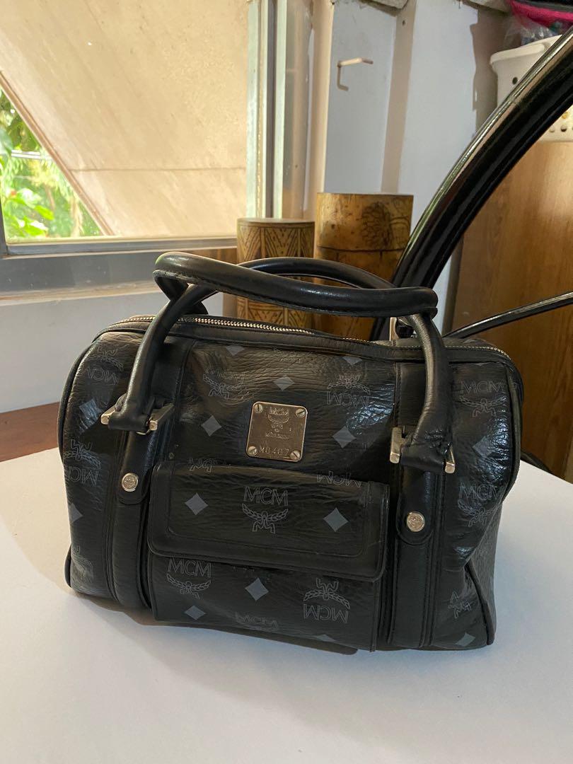 MCM Boston/Doctor's Bag in Visetos PRELOVED, Luxury, Bags & Wallets on  Carousell