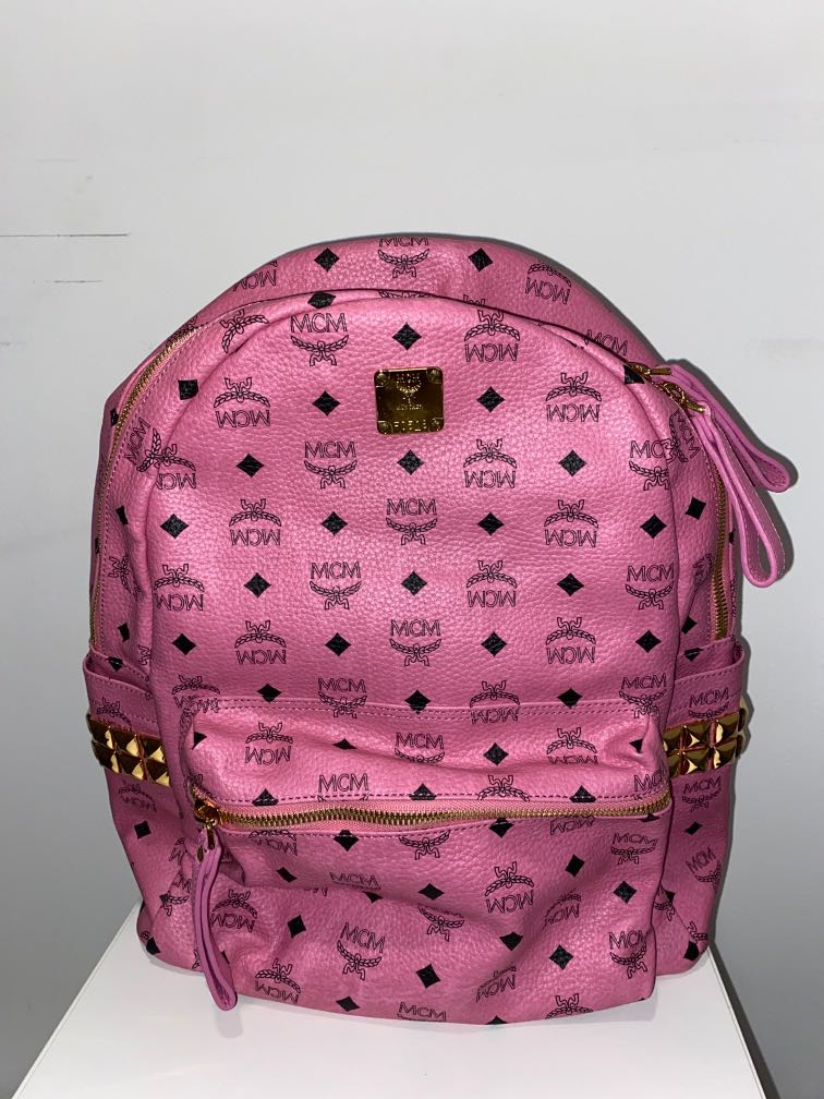Mcm hot pink new arrivals backpack