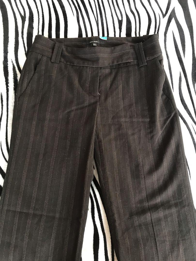 Mid waist black office stripped pants (Category: Other Bottoms) located in Carmona. Submitted by elixiriaa (Listing ID 1111021898, Image 1). Description: Super nice and comfy too Waist: 28 No flaws Yes to shopee checkout Gcash preferred payment (but any online banking will do) Happy shopping !! ❤️ .