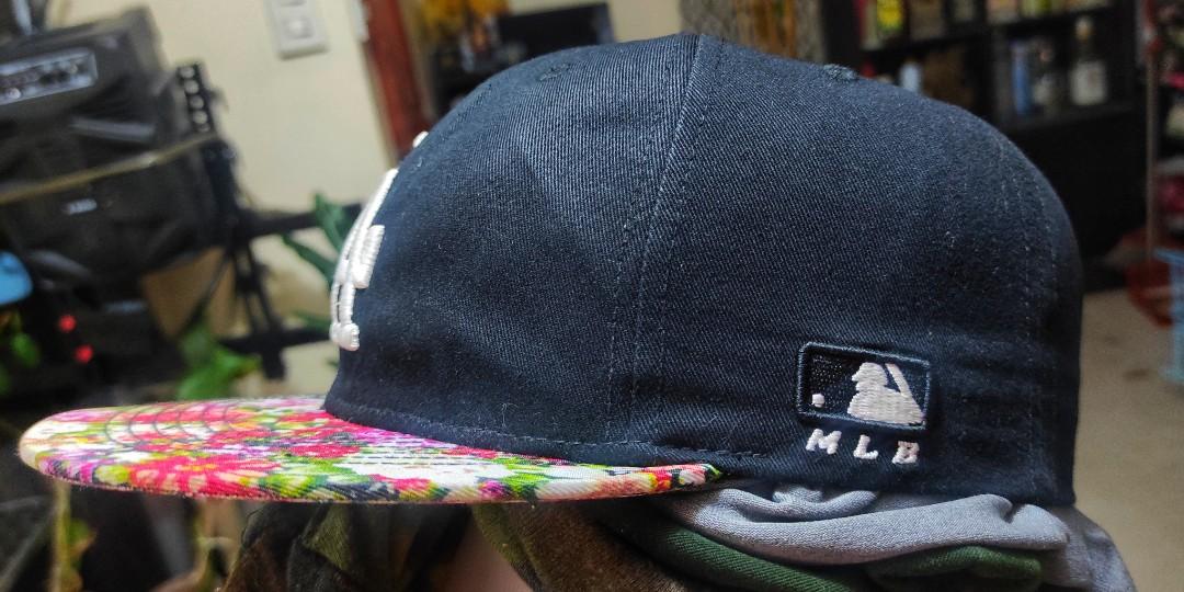 47 Brand MLB LA Dodgers baseball cap in black with floral peak trim  ASOS