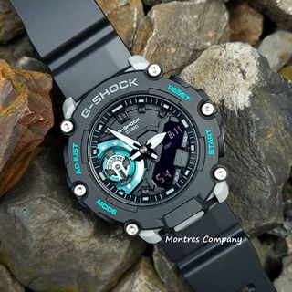 Montres Company 香港註冊公司(32年老店) 卡西歐 CASIO G-Shock 黑藍綠色 樹脂錶帶 GA2200 GA2200M GA-2200 GA-2200M GA-2200M-1 GA-2200M-1A 兩款色有現貨64215941658497110