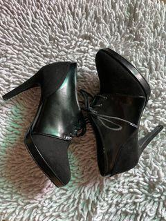 M&S black heels semi boots