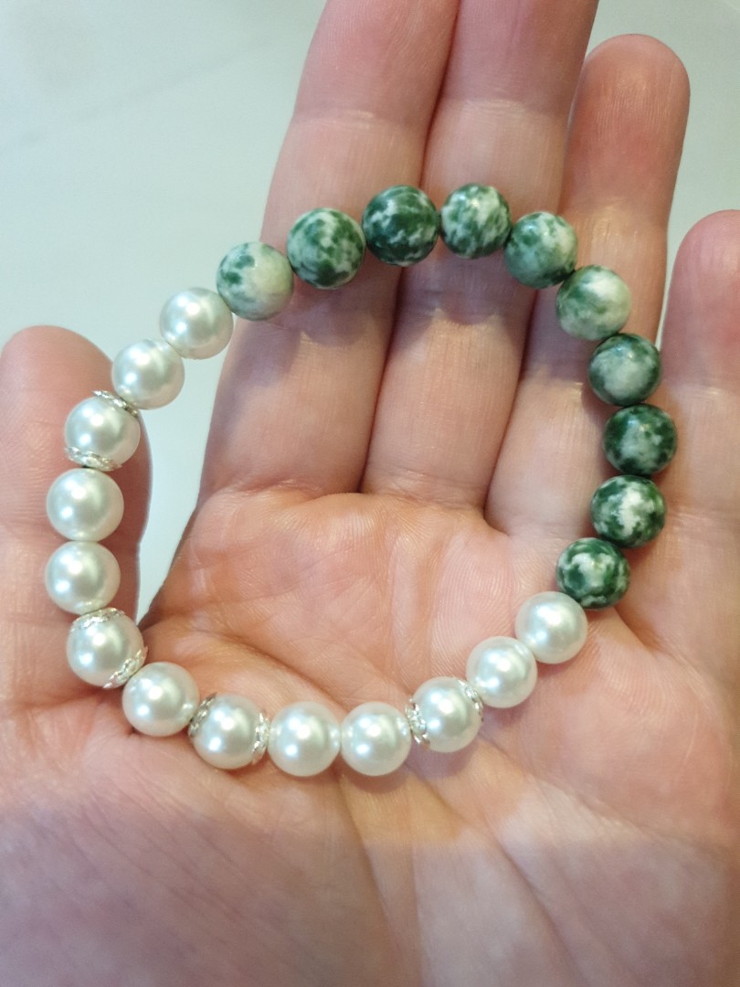 Natural Green Spot Hetian Jade Bracelet Women s Fashion Jewelry