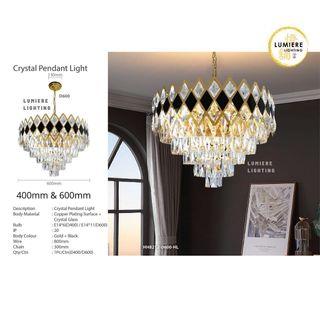 NEW ARRIVAL ‼️ Nordic Post Modern Gold Plated Luxury Crystal Pendant Light. (400mm & 600mm) #lightingdesign #lighting #chandelier #interiordesign #interiordesigner #nordic #minimalism #minimalist #pendantlights