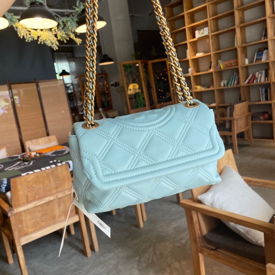 New! Tory Burch Soft Fleming Tiffany Blue, Women's Fashion, Bags