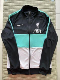 Nike 💯% Authentic black Liverpool (LFC) Anthem jacket, for SGD$68 (size M).  Material:  Body- 100% polyester,  Rib- 97% polyester, 3% spandex.  Measurements: pit to pit- 51cm, length- 69cm