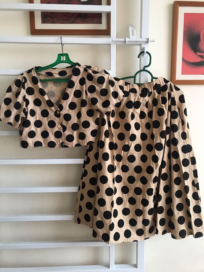 Polka dot two piece set deals