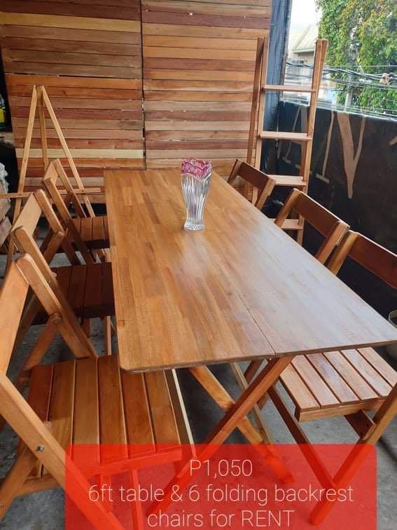Rental table and chairs, Furniture & Home Living, Furniture, Tables ...