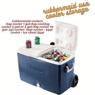 Rubbermaid USA cooler storage  Rubbermaid cooler  1gal, 2gal,10gal, 5qt cooler , 10qt cooler , 24qt cooler , ice chest 34qt .