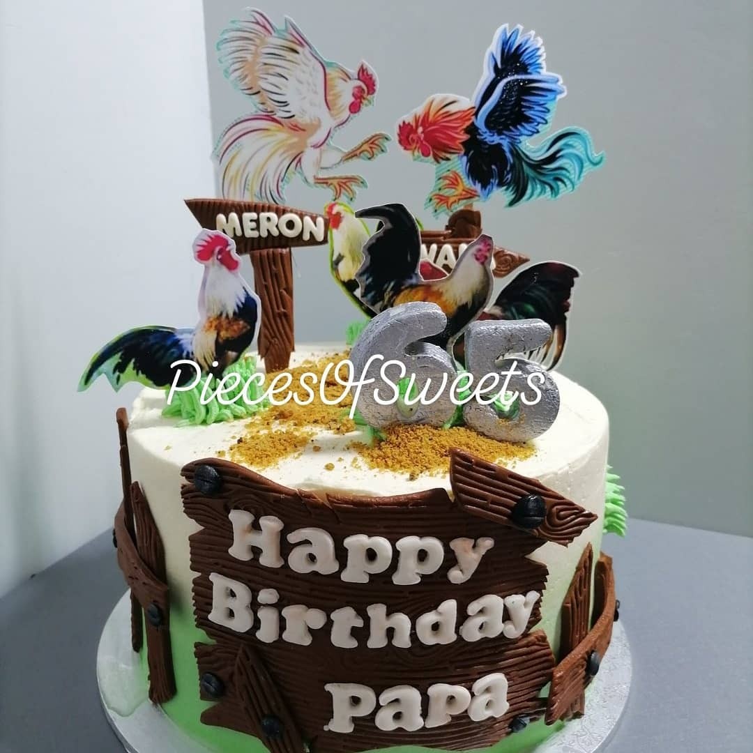 Rooster with Birthday Cake