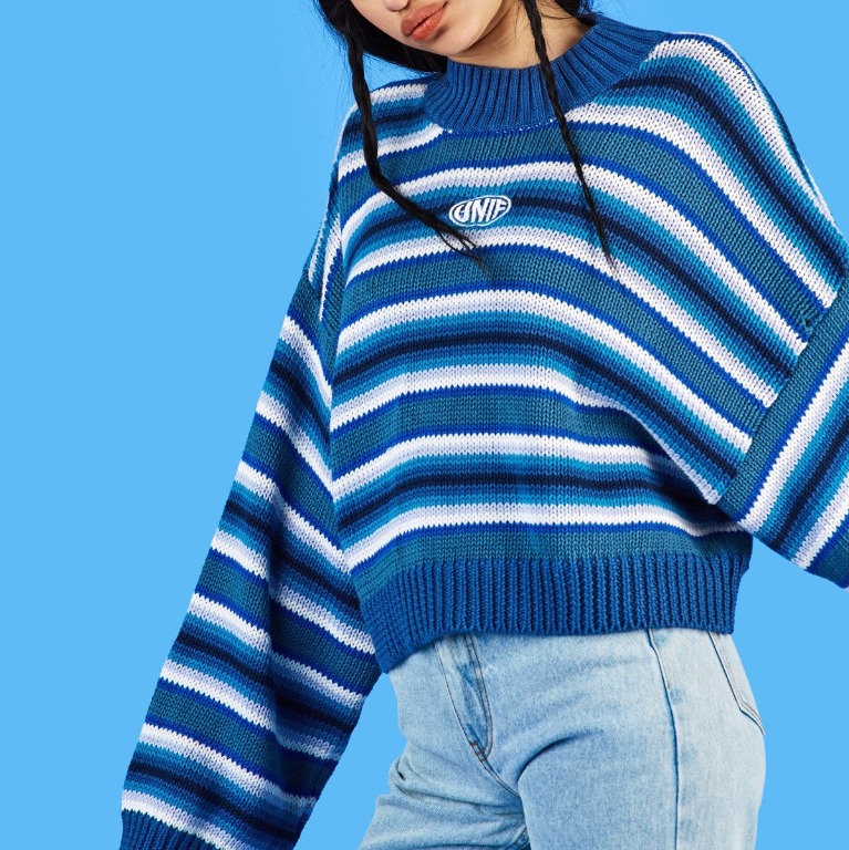 Unif Inspired Blue Clarissa Sweater Womens Fashion Tops Longsleeves On Carousell