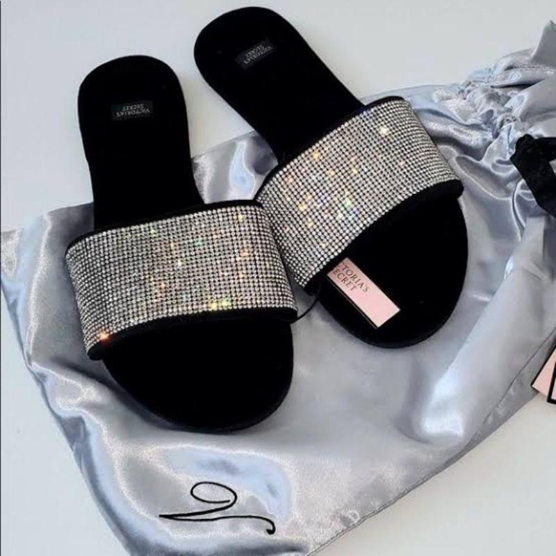Victoria secret sales embellished velvet slides