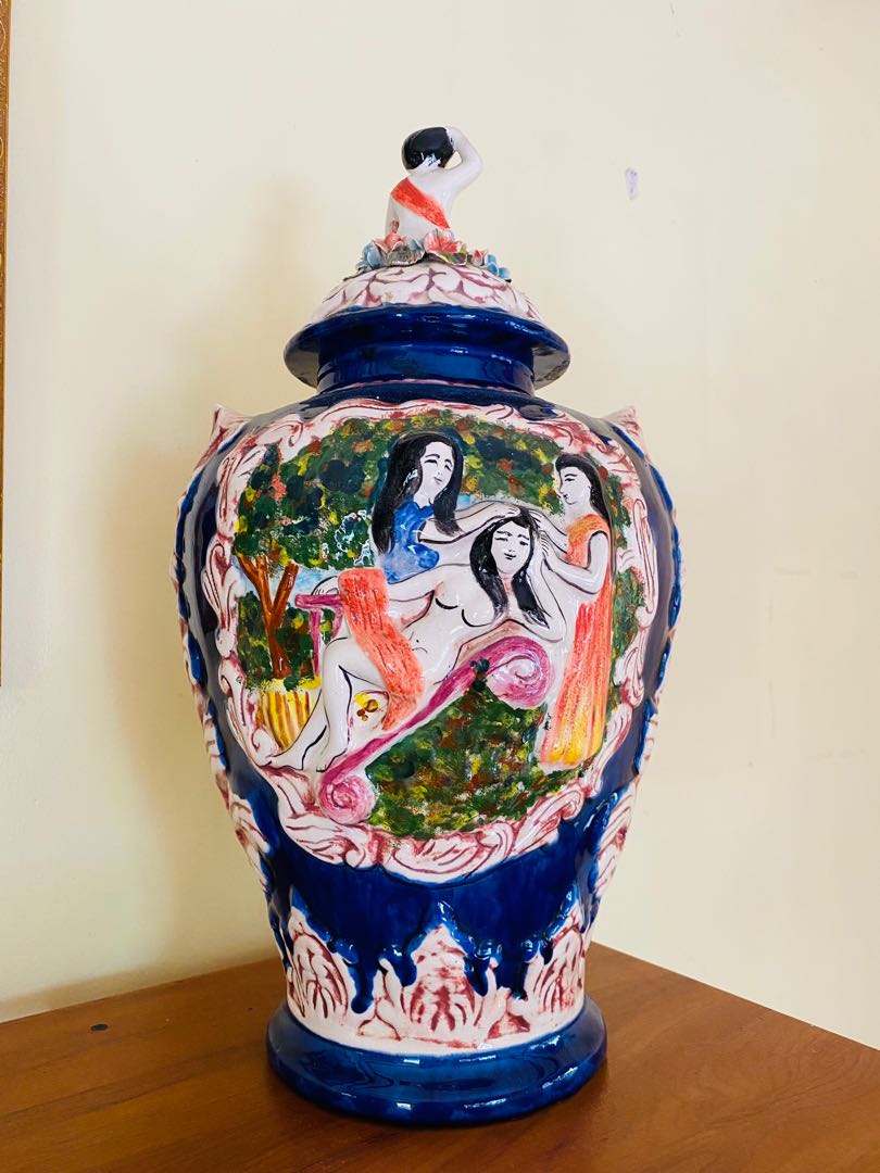 Vintage Big Vase blue, Furniture & Home Living, Home Decor, Vases