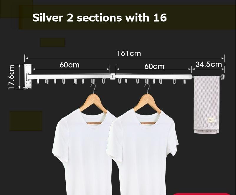 Wall Mounted SpaceSaver, Clothes Drying Rack, Retractable Fold Away