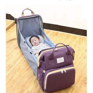 Waterproof diaper bag mommy bag portable folding crib multi functional maternity bag