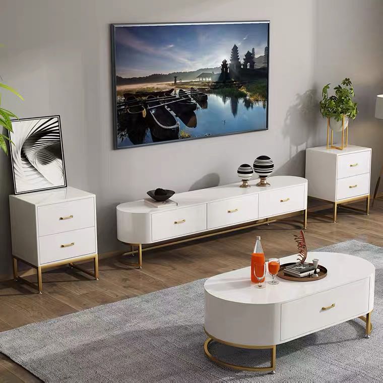 Round edge store tv console
