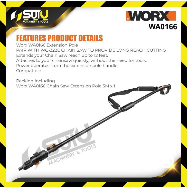 Worx WA0166 3M 20V Extension Pole for Chainsaw WG322E (Extension Only