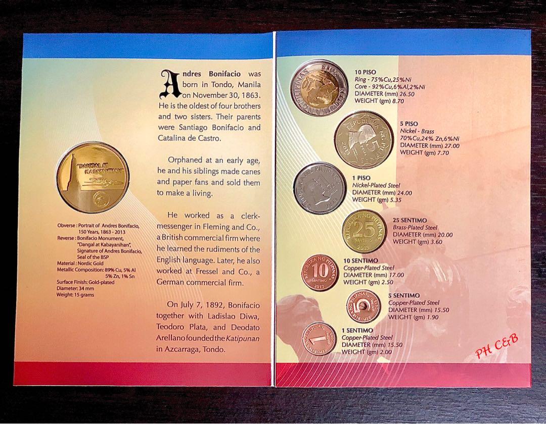 2013 Andres Bonifacio Coin Set (Category: Currency) located in Valenzuela. Submitted by phcoins.banknotes08 (Listing ID 1112774471, Image 2). Description: 2013 Andres Bonifacio Coin Set ₱1000.