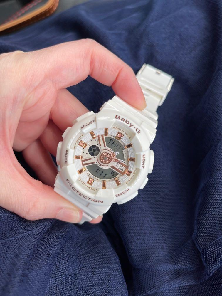 Baby G white rose gold with box
