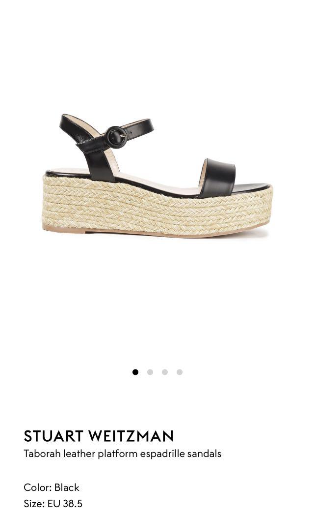 stuart weitzman taborah leather platform espadrilles