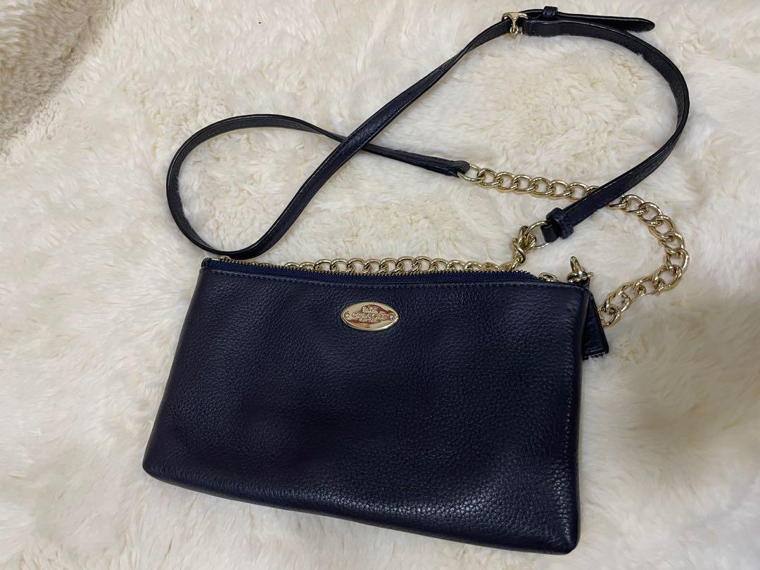 Small navy on sale blue coach purse