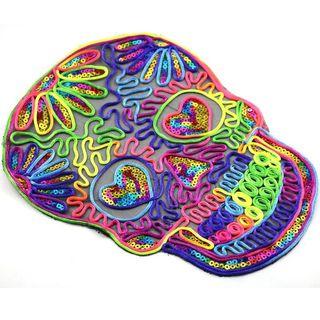 DIY Neon big skull embroidery for clothes