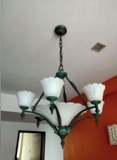 Elegant Grand Vintage Chandelier Marble Lamp