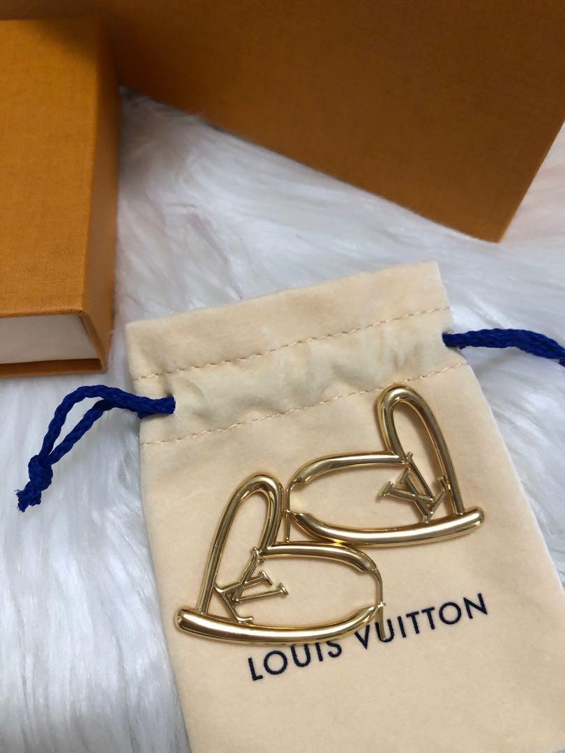 Louis Vuitton Book de Reil Heart Fallin Love GM Earrings LV Logo M0046 in  2023