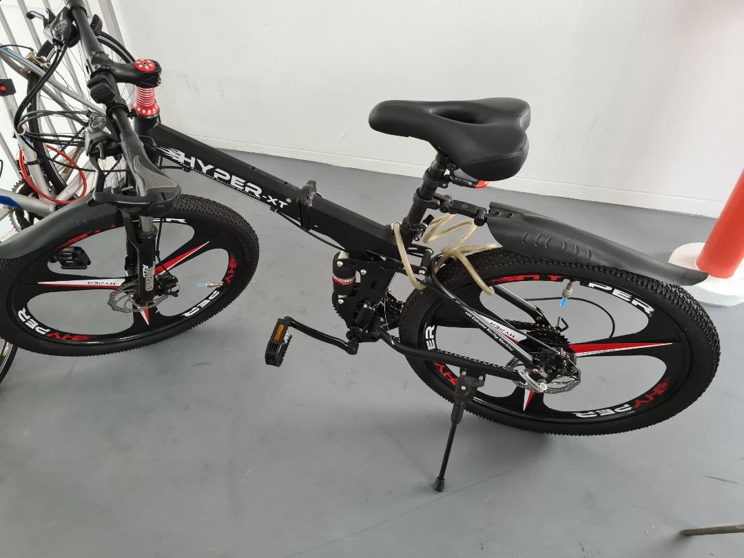 26 inch Foldable Full Suspension Mountain Bicycle HYPER XT Sports Equipment Bicycles Parts Bicycles on Carousell