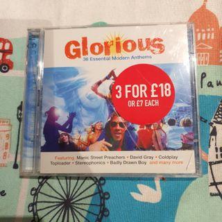 Glorious - 36 Modern Essential Anthems - 2 CD NM - manic street preachers coldplay davi gray the smiths oasis finley quaye moby blur