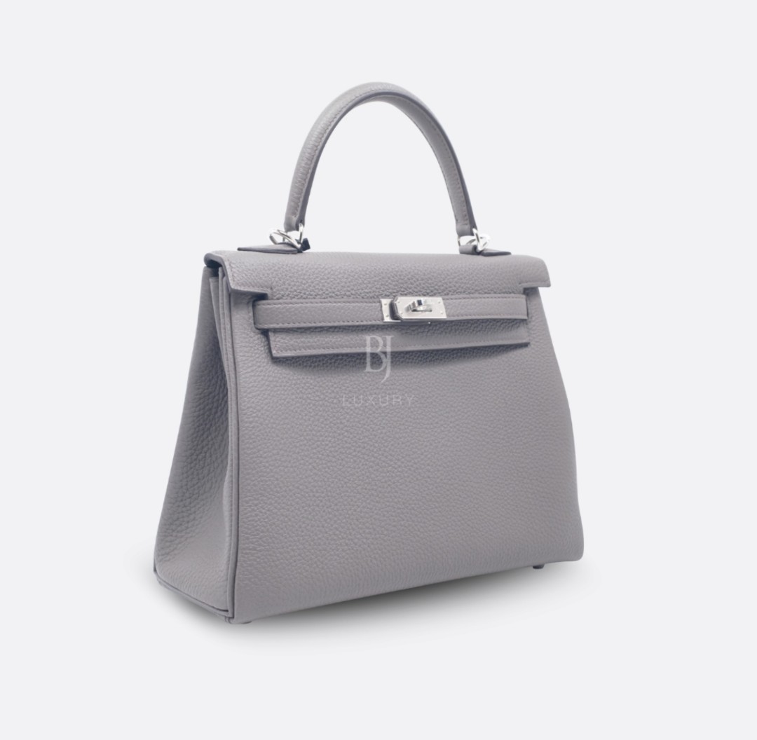 Hermes Kelly Retourne 25 Etain Togo Luxury Bags Wallets on