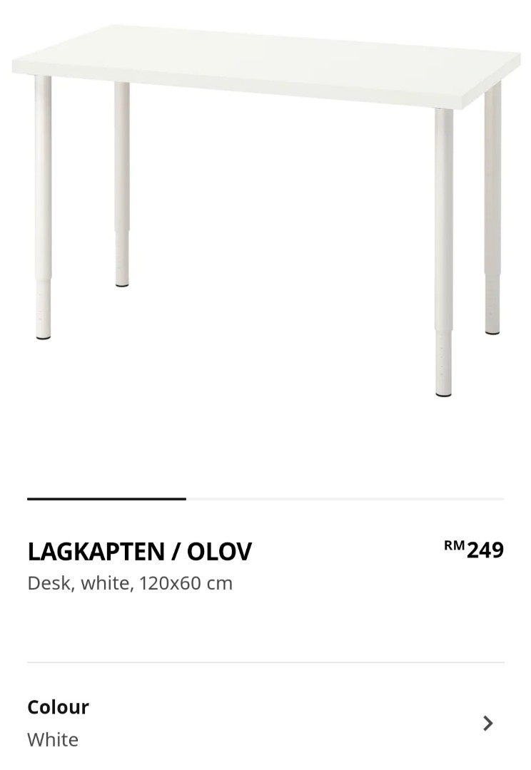 Ikea Linnmon Olov 120 x 60, Furniture & Home Living, Furniture, Tables