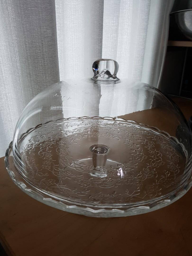 IKEA Serving stand with lid, clear class, Furniture & Home Living