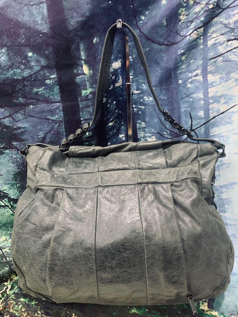 Kipling Grey Leather Shoulder Bag