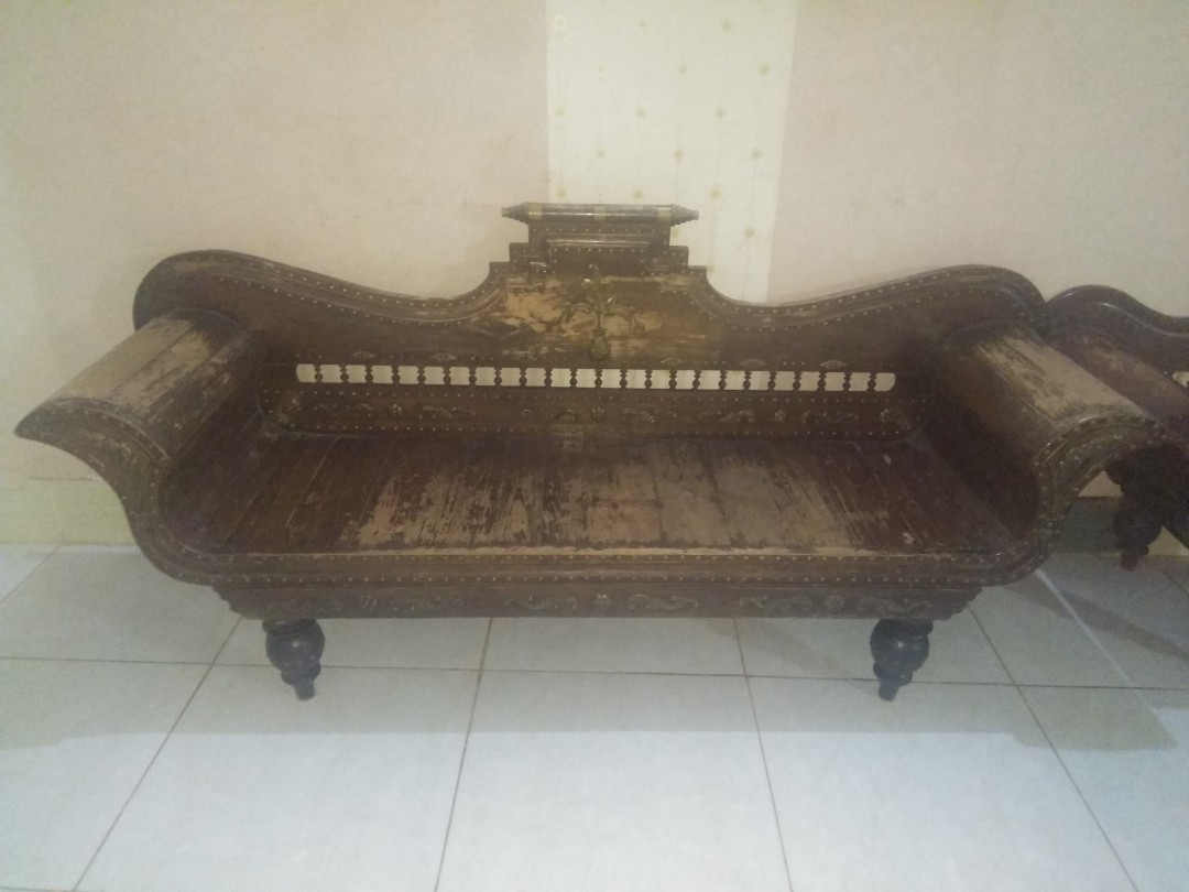 kursi panjang kayu jati tua antik