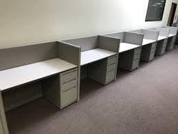 linear cubicles office partition, Furniture & Home Living, Office ...