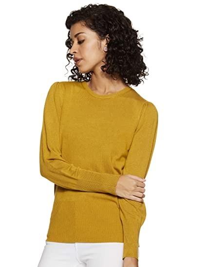M S COLLECTION Marks Spencer Gathered Shoulder Sleeve Crew Neck
