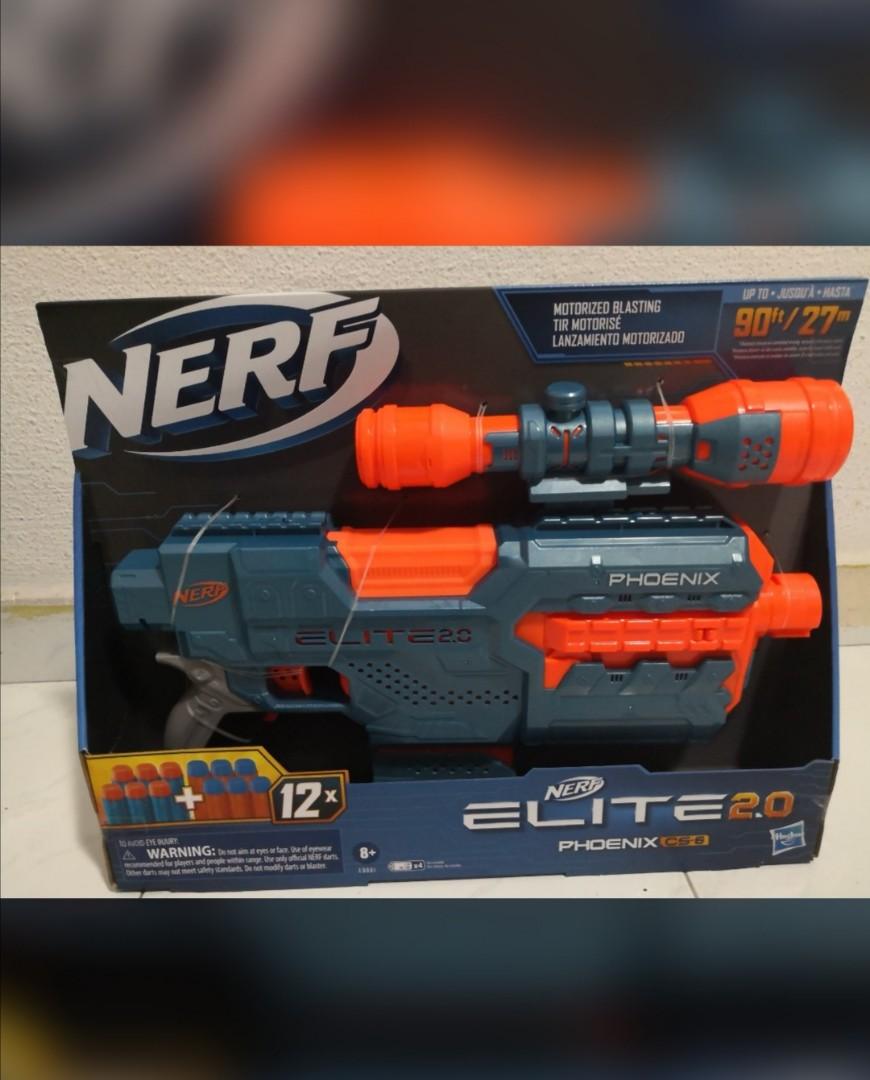Nerf Elite 2.0 Phoenix CS-6 Motorized Blaster,6-Dart Clip,Scope