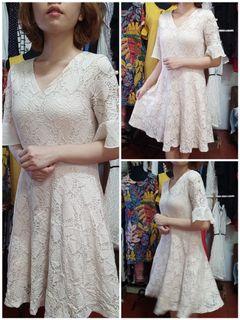 Off white lace midi dress