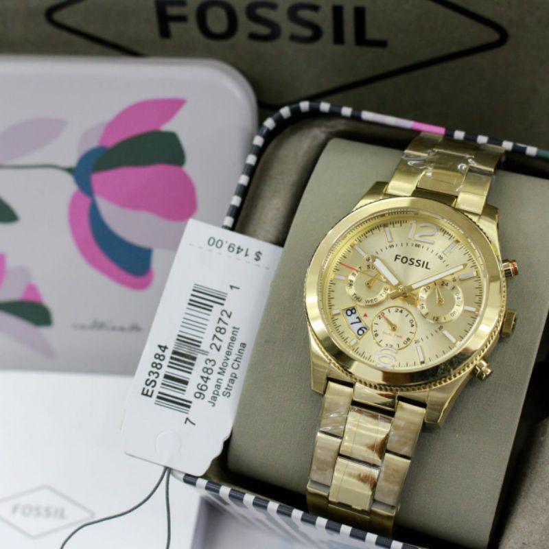 Original 100 Fossil Watch Woman Gold ES3884 Fesyen Wanita Jam Tangan di Carousell
