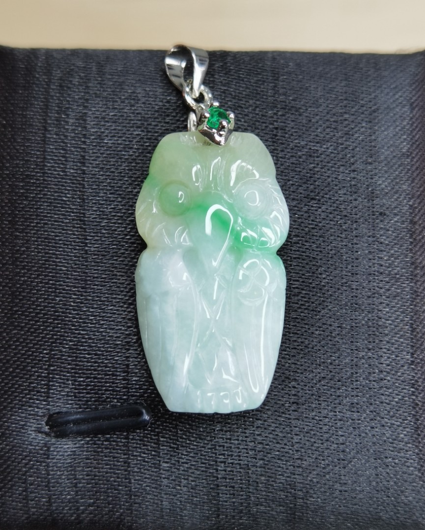 Jade owl pendant sales
