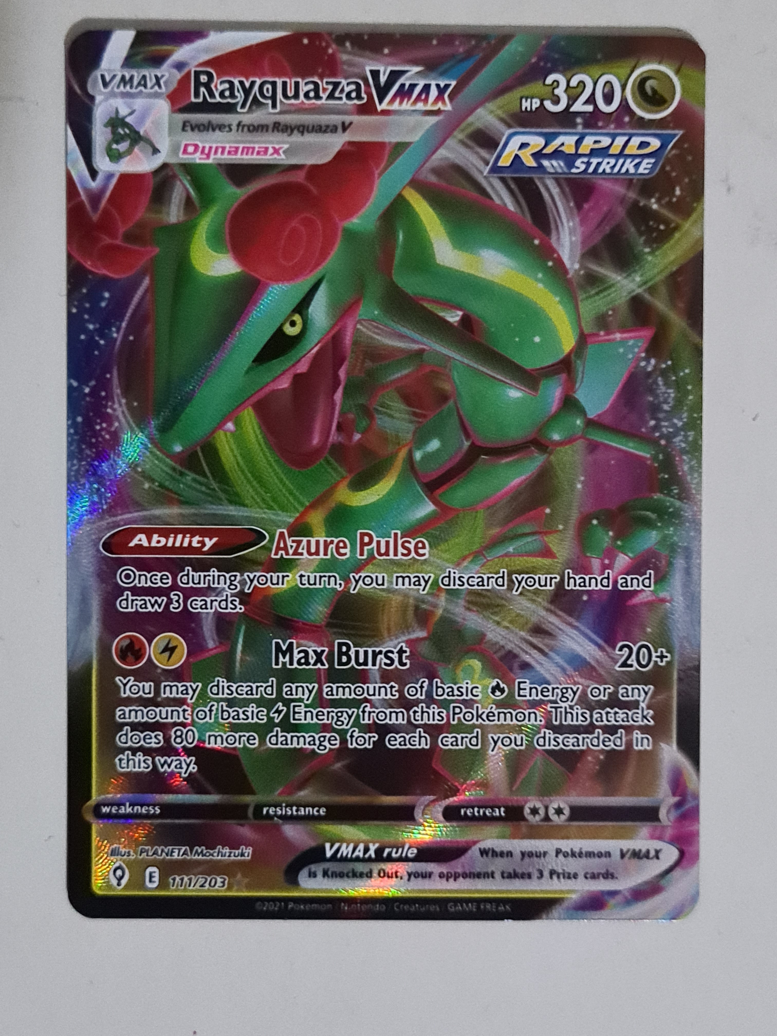 Pokémon TCG Rayquaza VMAX Evolving Skies 108/172 Ultra Rare Japanese