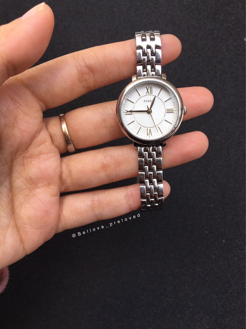 Preloved jam tangan fossil jacqueline mini stainless steel ES3797