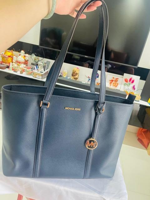 Preloved Michael Kors Large Multifunction Top Zip Tote Navy