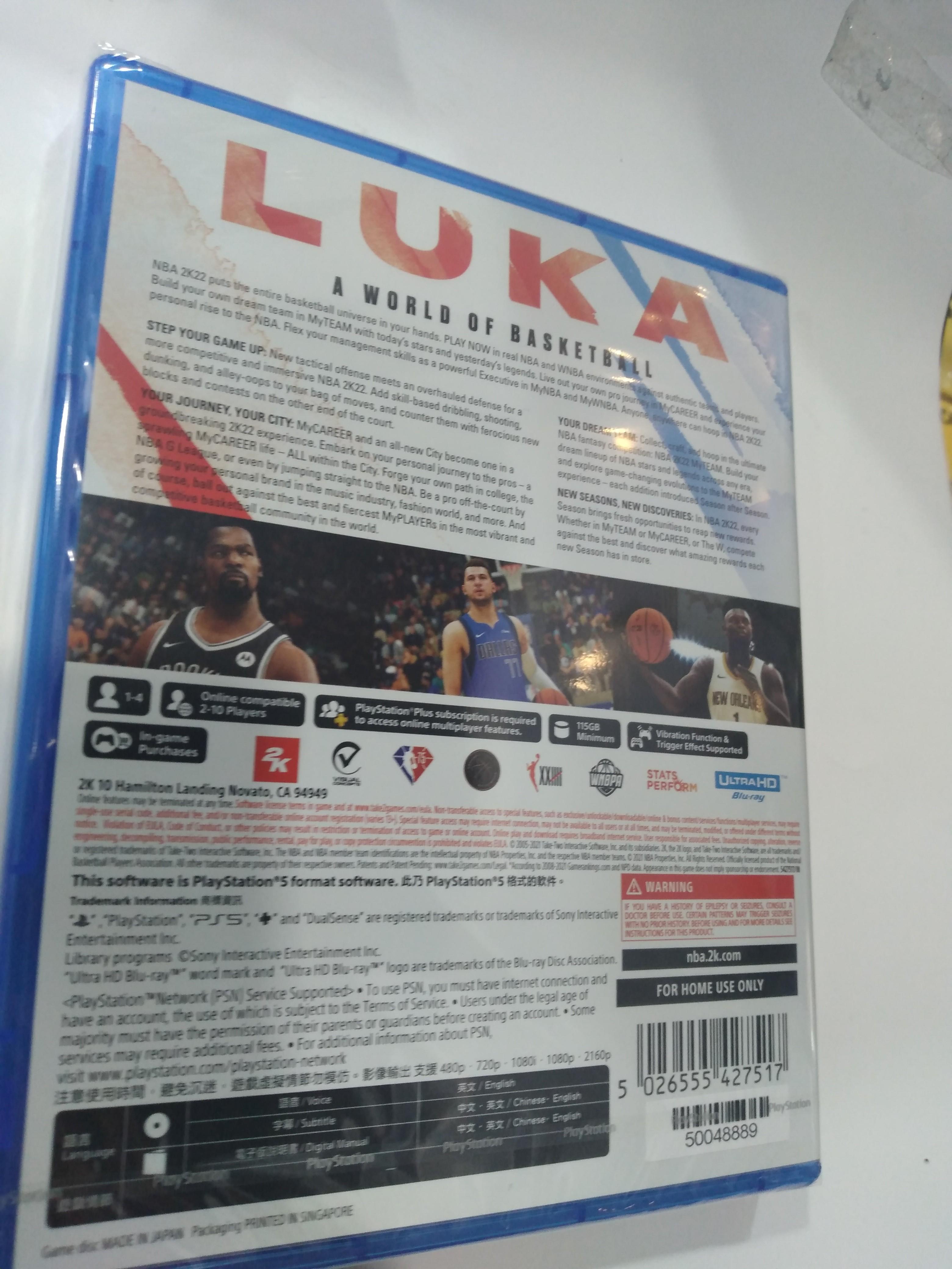 Ps5 g. Nba 2k22 r3 (Category: PlayStation) located in Makati City. Submitted by ilanosam (Listing ID 1112722054, Image 2). Description: brand new sealed item.