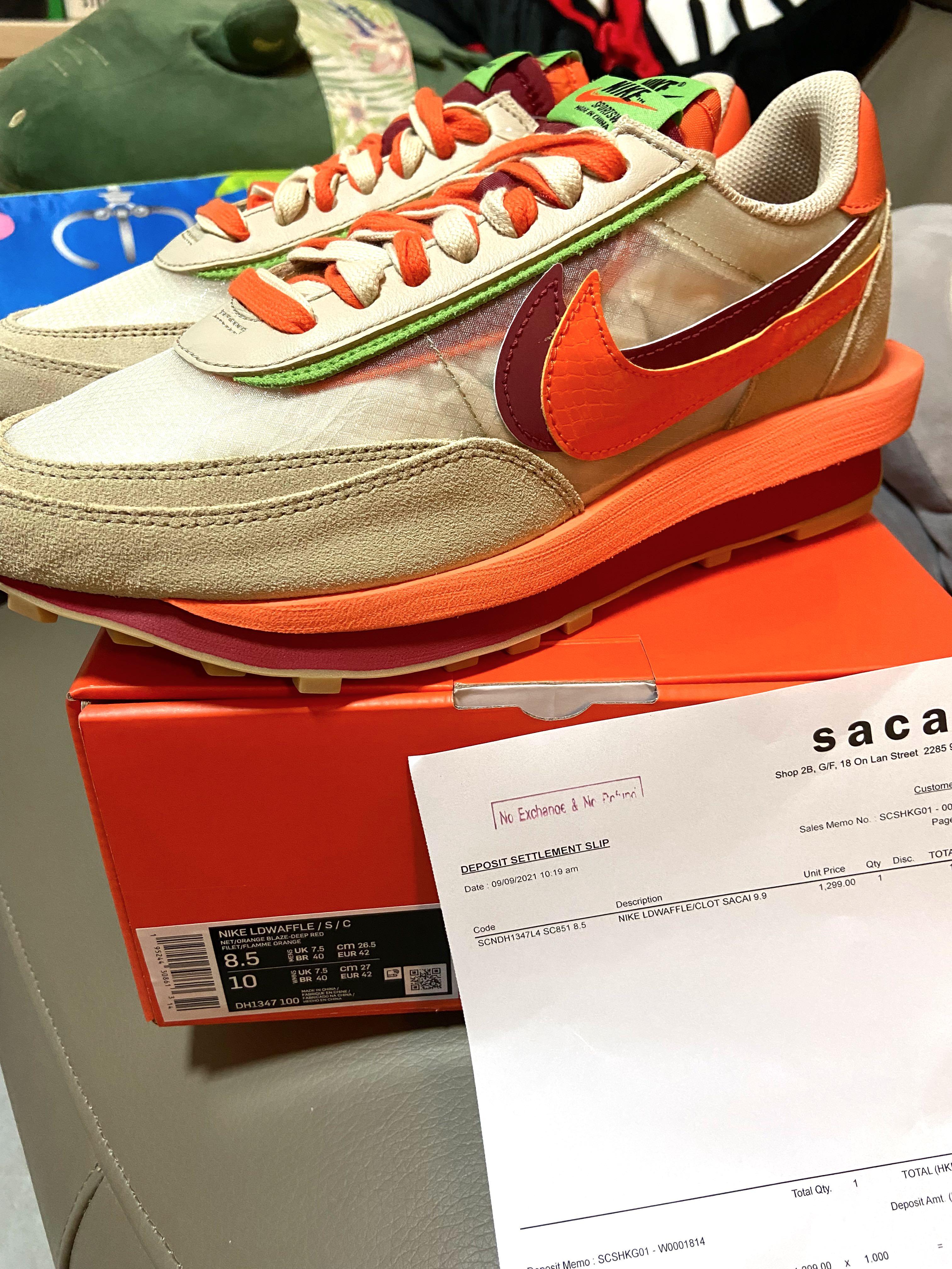 Sacai X Clot X Nike Ldwaffle, 男裝, 鞋, 波鞋- Carousell