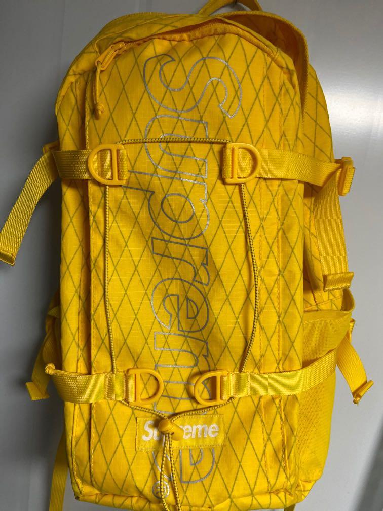 Supreme Backpack FW18 Yellow, 名牌, 手袋及銀包- Carousell