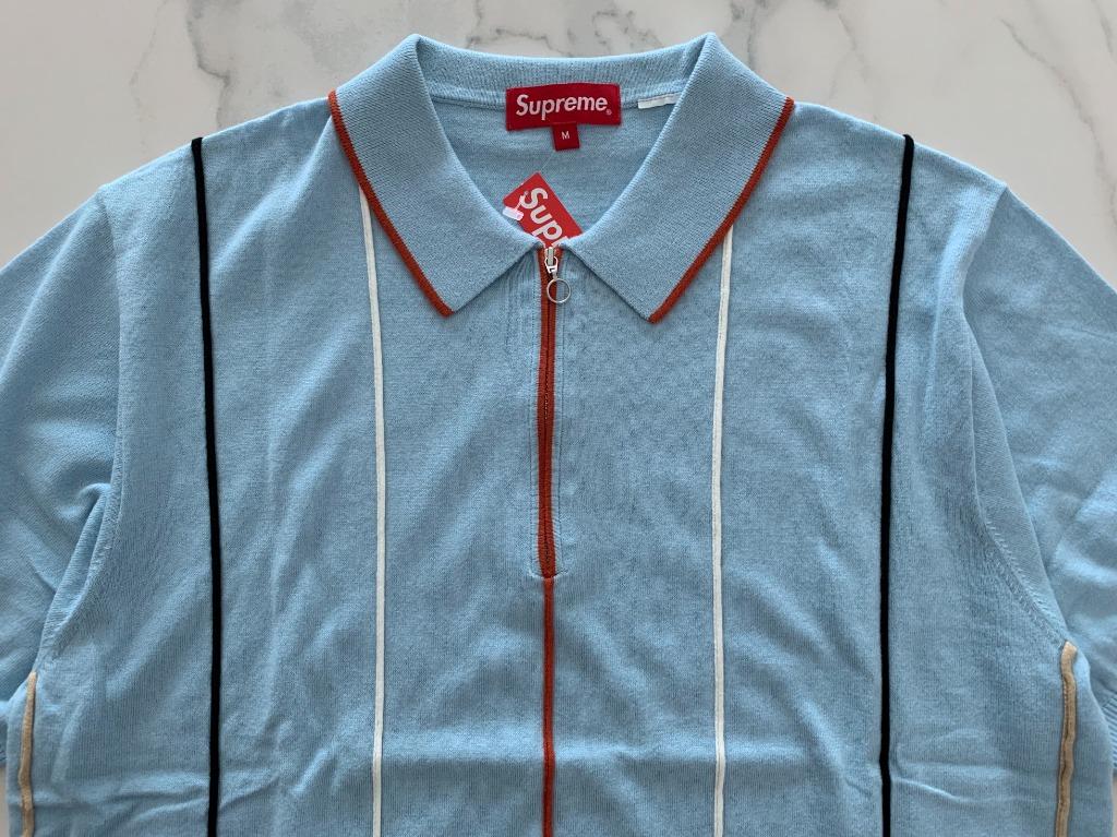 完売 supreme stripe rib L S knit polo M asakusa.sub.jp