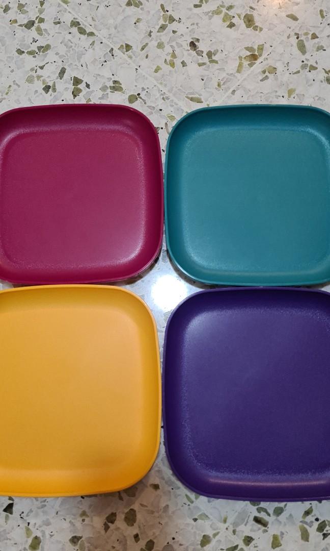 Tupperware Plates Square 20x20 cm Furniture Home Living Kitchenware Tableware Dinnerware Cutlery on Carousell