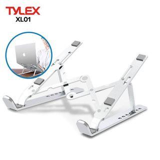 TYLEX XL01 Metal Notebook Bracket Stand Foldable & Portable Multi-Gear Height Adjustment Silicone Pad Anti-Slip Laptop/Tablet Stand Holder